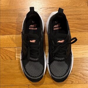 Women’s Avia Black and White Knit Athletic Sneakers with Pink Accents NWOT